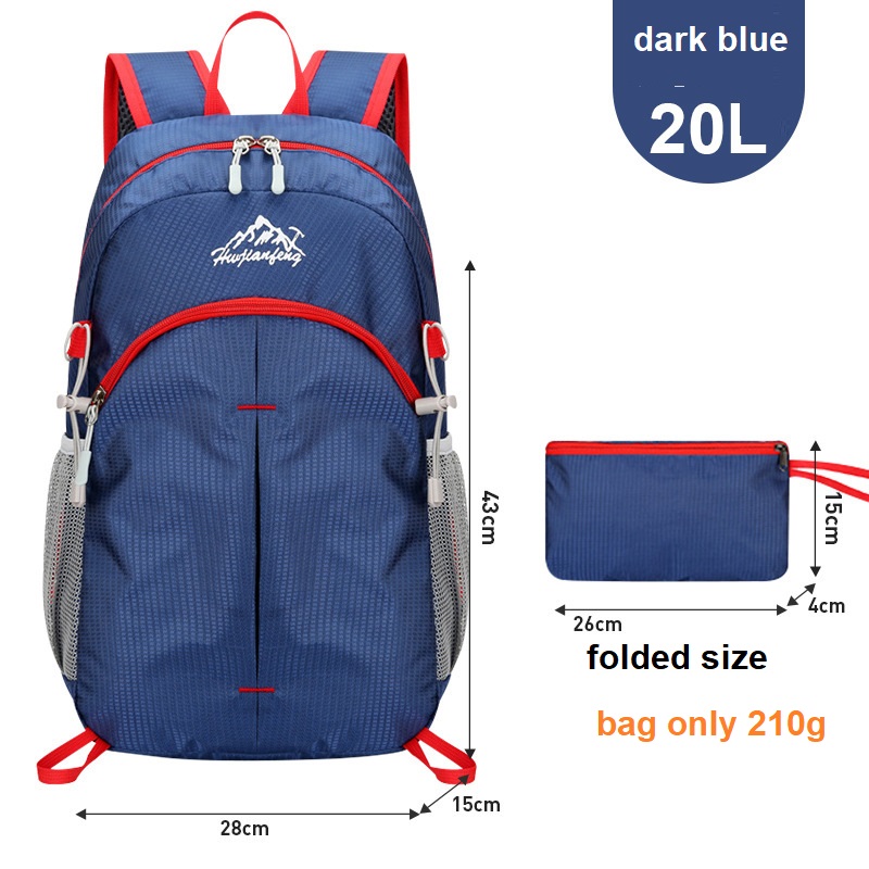 folded backpack with embroidery logo