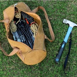 Tent stakes storage bag in brown